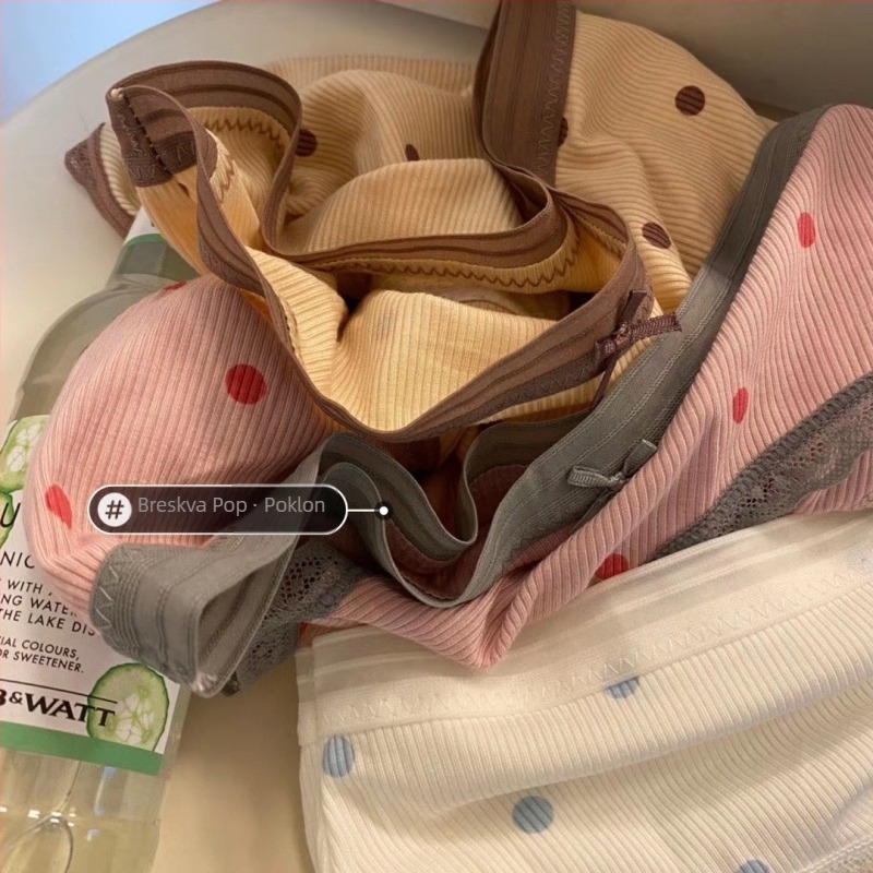 Ženske bezšivne gaćice sa srednjim pojasom i točkastim uzorkom, prozračne i antibakterijske