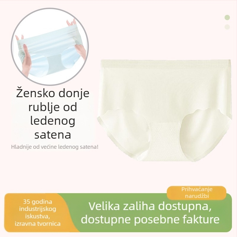 Ženske svilene gaćice bez tragova, srednji pojas, brzo suše, prozračne, antibakterijske, podstava od Mulberry svile