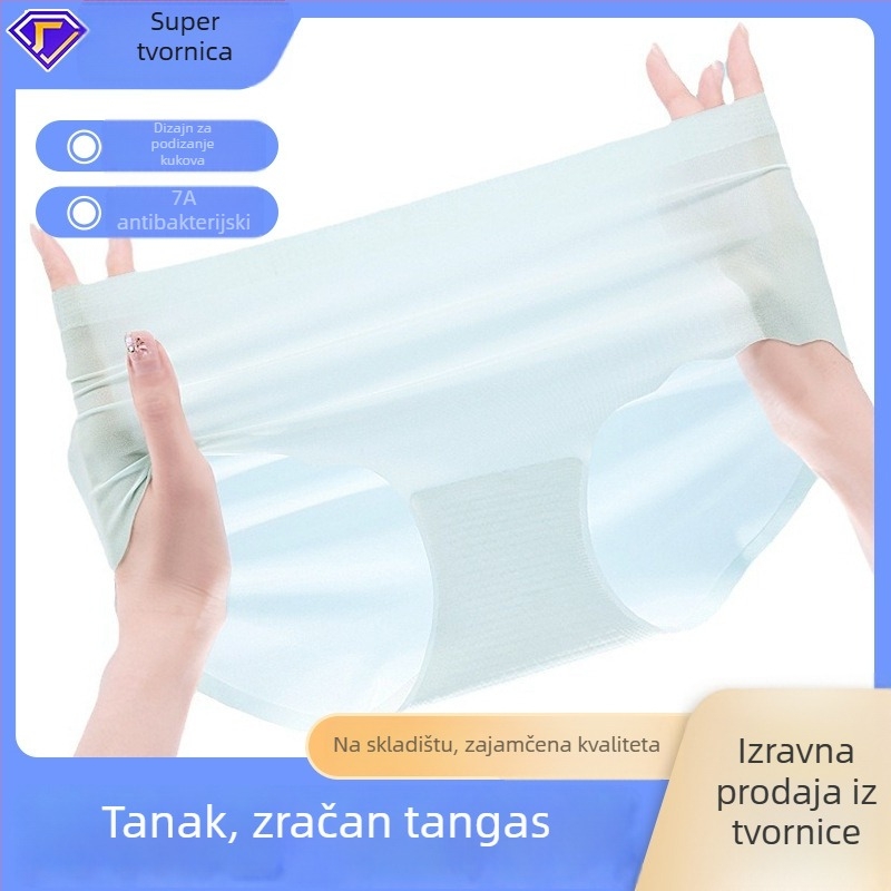 Ženske svilene gaćice bez tragova, srednji pojas, brzo suše, prozračne, antibakterijske, podstava od Mulberry svile