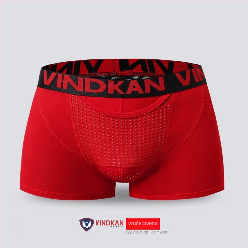 Muške modal bokserice, pletene, srednji pojas, prozračne i antibakterijske, podstava prepona od vlakana infracrveno-magnetskih vlakana