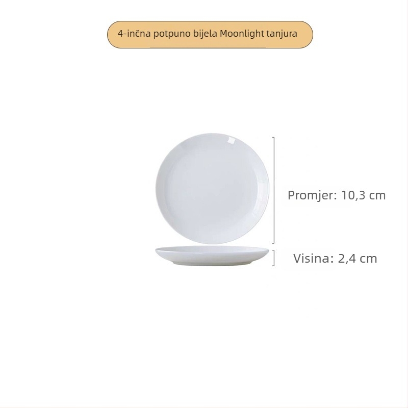Tanjur od koštanog porculana, okrugli, >36% koštanog porculana, tisk logotipa dostupan, nije pogodan za mikrovalnu