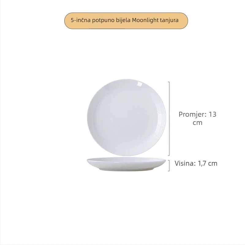 Tanjur od koštanog porculana, okrugli, >36% koštanog porculana, tisk logotipa dostupan, nije pogodan za mikrovalnu