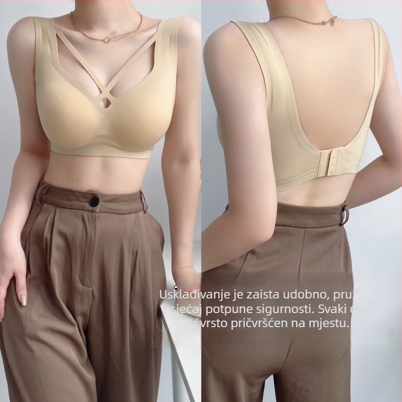 Bešiv grudnjak s push-up podrškom, 3/4 košarica, fiksne dvostruke naramenice, stražnje zatvaranje s tri reda kopči