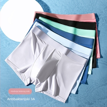 Muške bokserice Ice Silk, ultra tanke, srednje visine struka, prozračne, brzo se suše, poliester 90–95%.