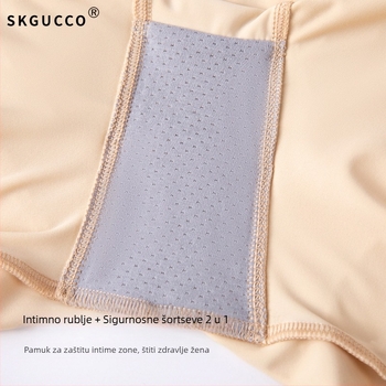 Ženske sigurnosne hlače s visokim strukom od Ice Silk, bez šava, oblikuju bokove, glavni materijal: najlon 85%, podstava: pamuk