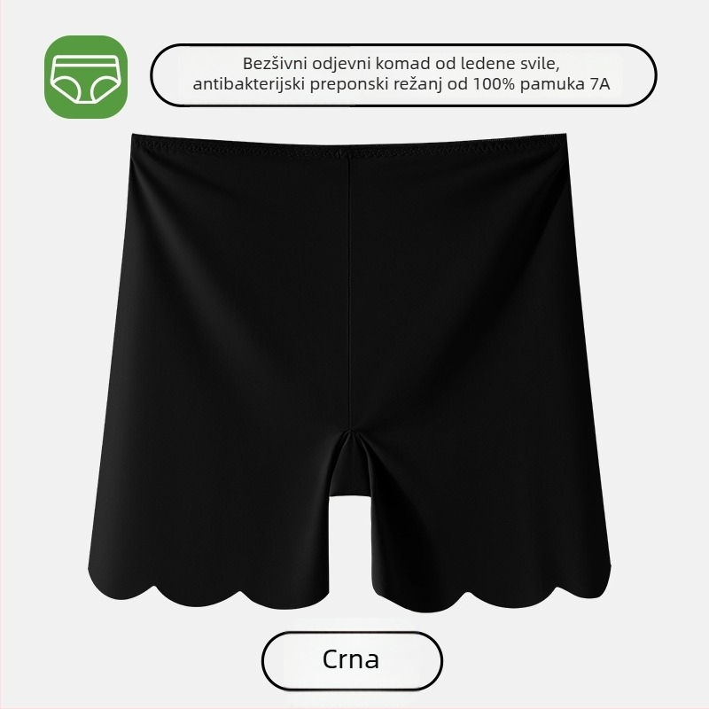 Ženske bezšivne sigurnosne legice, prozračne, antibakterijske, s prozračnim najlonskim materijalom, srednji pojas, podstava u preponama od ice silk, 2 u 1