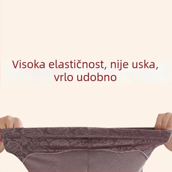 Ženske tajice za plus veličine, fleece-podstava, visok pas, kontrola trbuha, elastične, s čipkastom teksturom