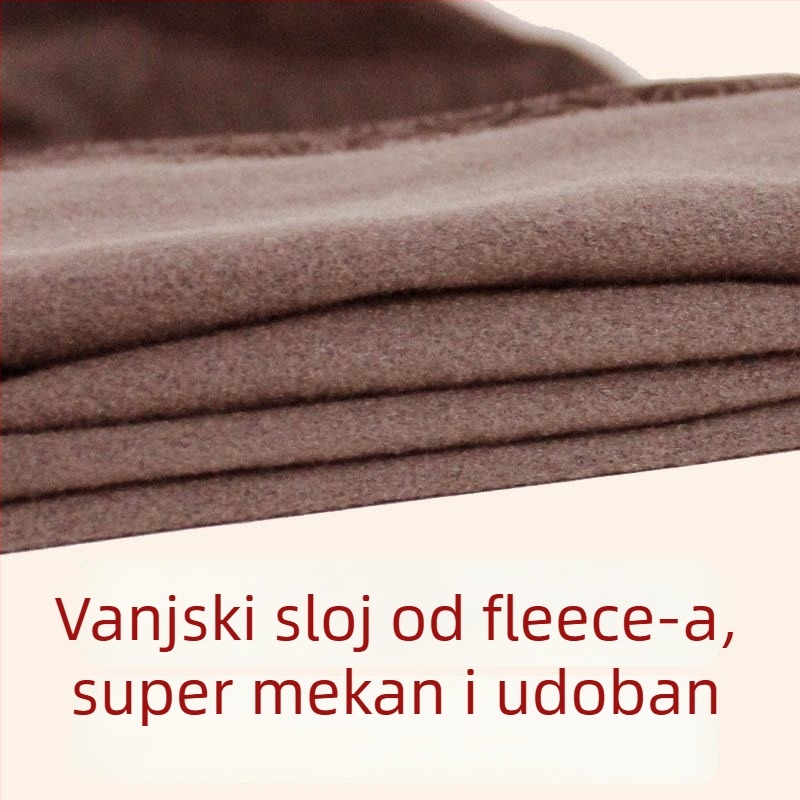 Ženske tajice za plus veličine, fleece-podstava, visok pas, kontrola trbuha, elastične, s čipkastom teksturom