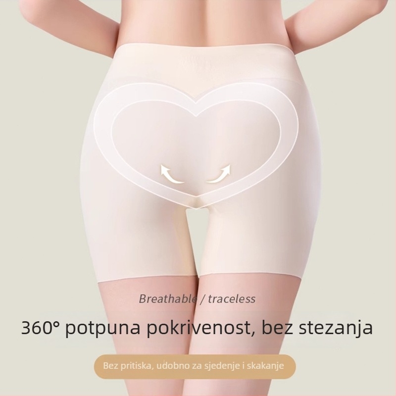 Ženske gaćice visokog struka s zaštitom od izlaganja, pamuk uložak, Ice Silk tkanina, 77% najlona