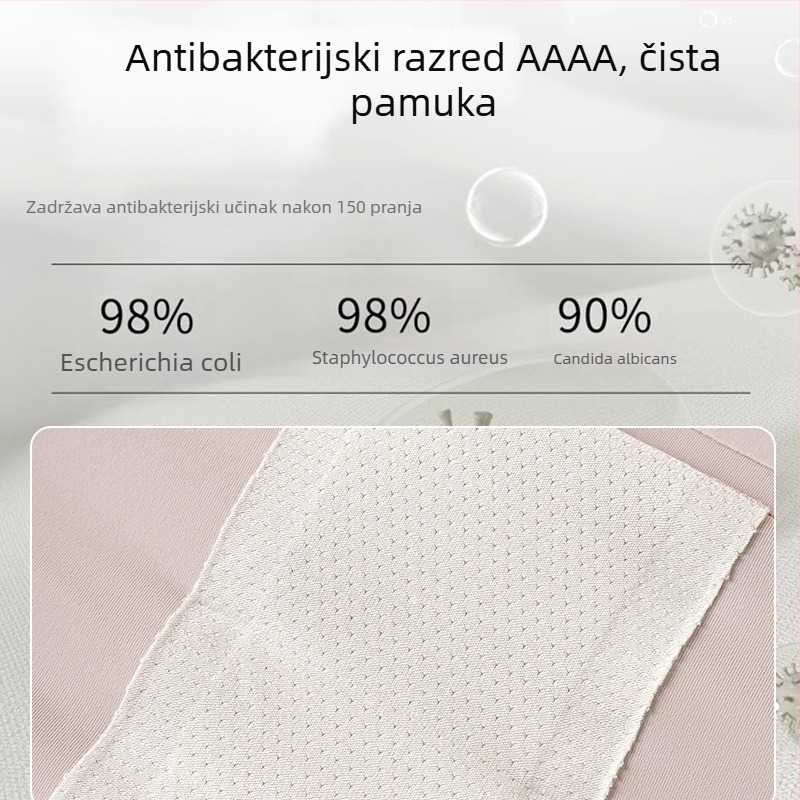 Ženske gaćice visokog struka s zaštitom od izlaganja, pamuk uložak, Ice Silk tkanina, 77% najlona