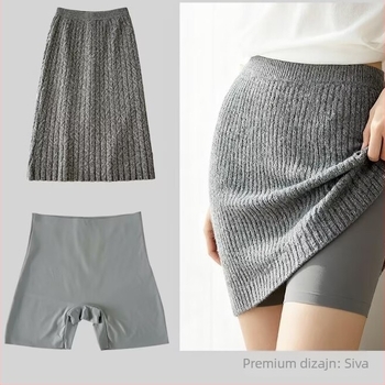 Ženske sigurnosne šorceve, visoki struk, prozračni Ice Silk materijal, pleteni; glavni materijal: najlon 86%, podstava 100% poliester na bazi regenerirane celuloze; anti-odraz.