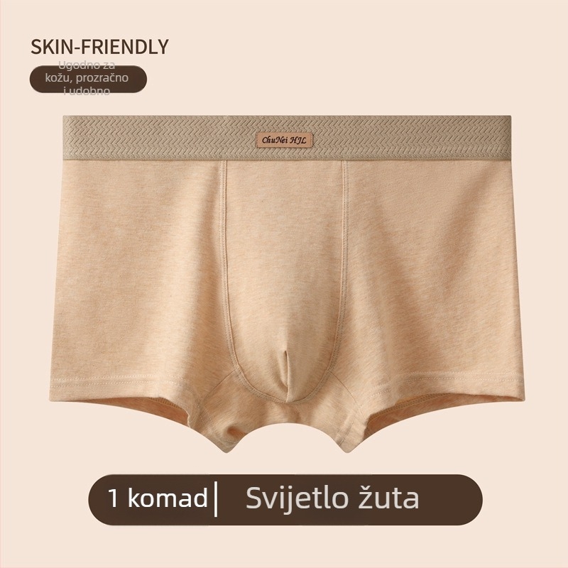 Muške bokserice sa srednjim strukom, pamučne, prozračne, udobne, jednobojne.