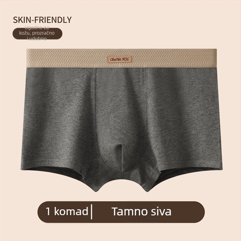 Muške bokserice sa srednjim strukom, pamučne, prozračne, udobne, jednobojne.