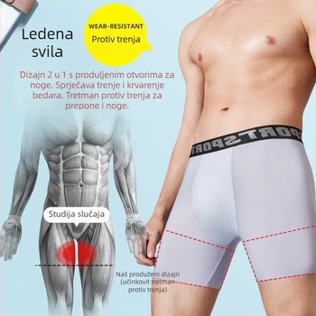 Produžene muške bokserice velikog broja, bez šavova, tanke za ljeto od Ice Silk, prozračne i pogodne za trčanje