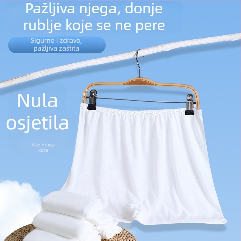 Jednokratne pamučne bokserice, prozračne i dišuće; srednji pojas, pleteni materijal, podstava u preponama od pletene tkanine