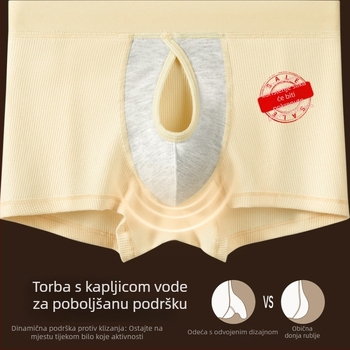 Muške bokserice od waflovanog pamuka, kapsa u obliku kapljice, dvostruko otvaranje, prozračne, srednji pojas
