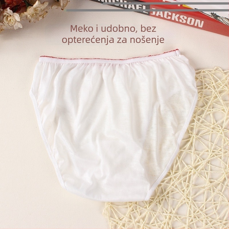 Ženske jednokratne pamucne gaćice za trudnoću i postporođajno razdoblje, brzo sušeće, prozračne, nepropusne, srednji pojas