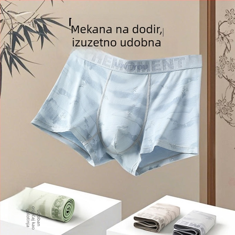 Weikai ship king Muške modal bokserice, srednji pojas, pletene, jednofarbni uzorak