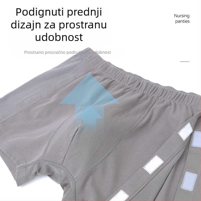 Odrasle šortice za rehabilitaciju, prozračne pletene pamuk, visok pojas, pamukasta podstava u području prepona