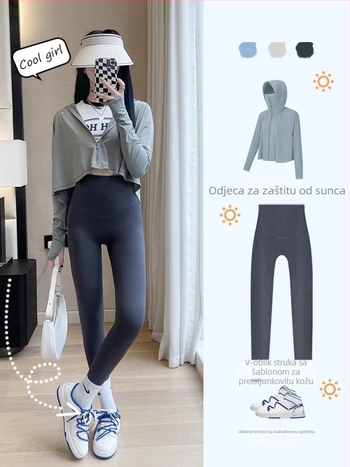 Hlače za jogu za žene s visokim strukom, kontrola trbuha i podizanje bokova, bezšivne, mješavina najlona i spandeksa, tanke, visoka elastičnost