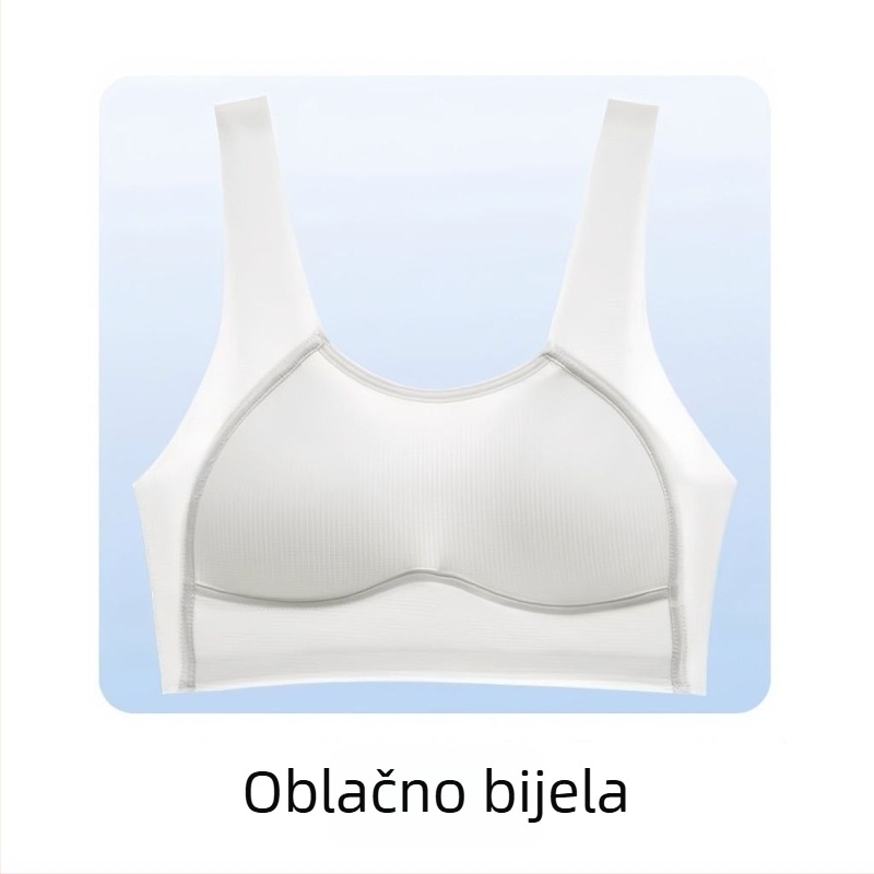 Bešavna najlonska sportska grudnjica, tanke oblikovane košarice, tank-top stil, fiksirane dvostruke naramenice, prozračna
