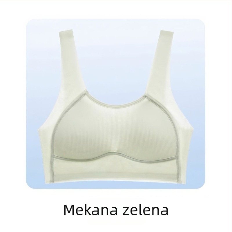 Bešavna najlonska sportska grudnjica, tanke oblikovane košarice, tank-top stil, fiksirane dvostruke naramenice, prozračna