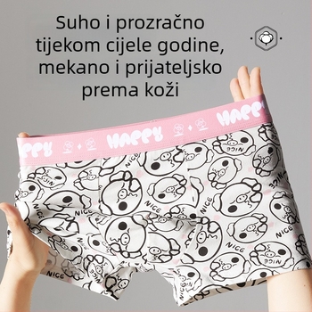Muške bokserice s animiranim printom; pamuk 95–100%; srednji pojas; prozračne i antibakterijske.
