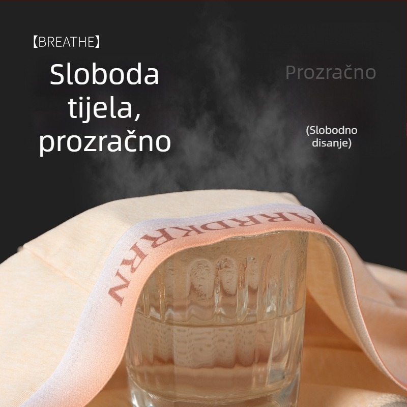 Muške pamučne bokserice, srednjeg struka, prozračne, antibakterijske, brzo sušeće, pletene