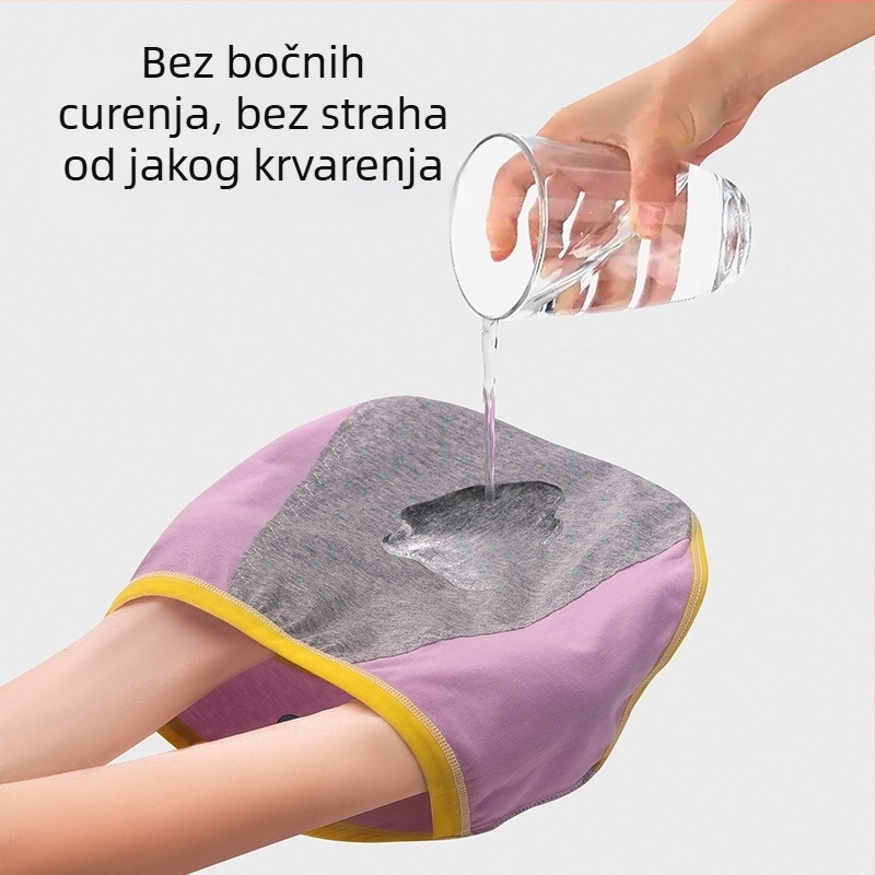 Ženske gaćice za menstruaciju s zaštitom od curenja, srednji pojas, trokutaste kratke hlačice za tinejdžerice