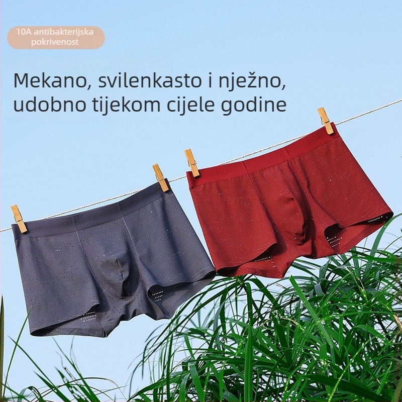 Muške tanke boxerice od Ice Silk, brzo se suše, prozračne, antibakterijske, srednji struk