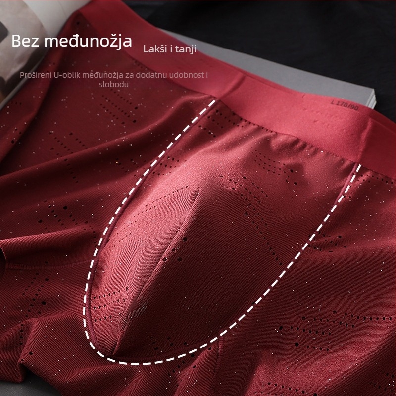 Muške tanke boxerice od Ice Silk, brzo se suše, prozračne, antibakterijske, srednji struk