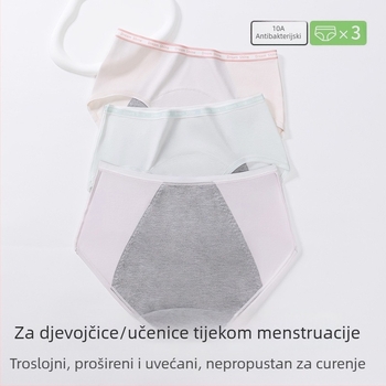 Menstrualne gaćice za djevojke, zaštita od curenja, trokutaste gaćice