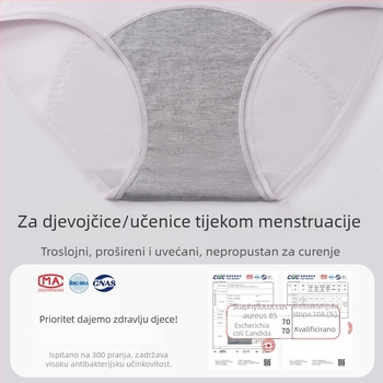 Menstrualne gaćice za djevojke, zaštita od curenja, trokutaste gaćice