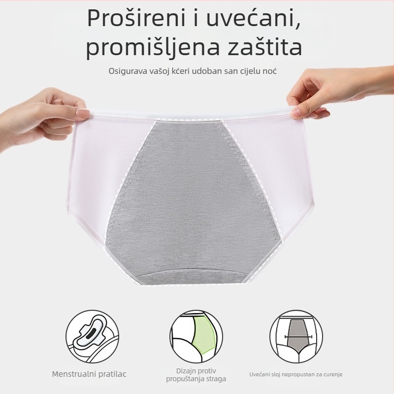 Menstrualne gaćice za djevojke, zaštita od curenja, trokutaste gaćice