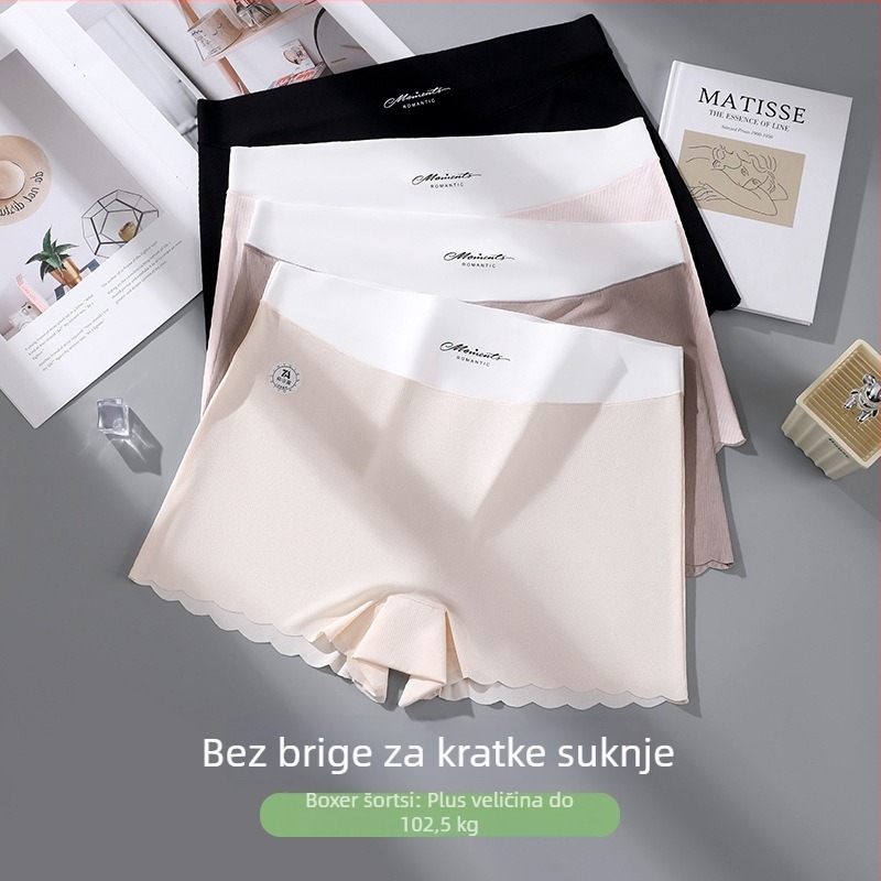 Ženske boxerice od ice silk materijala s pamukom u području prepona, pletene, vanjski najlon, 31-40D, srednja visina struka