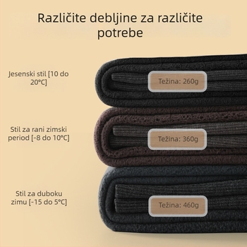 Damske debeli flis tajice s visokim strukom, pamuk, produženi kroj