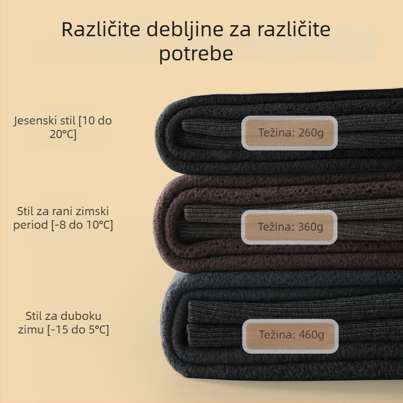 Damske debeli flis tajice s visokim strukom, pamuk, produženi kroj