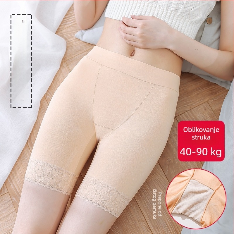 Plus size ženske tajice s visokim strukom od modalnog pamuka, podstava od pamuka, zaštita od prozirnosti, ljetna udobnost