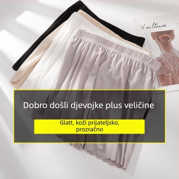 Ženske sigurnosne hlače s visokim strukom, Ice Silk tkanina (poliester 95%), prugasti uzorak, podstava Ice Silk