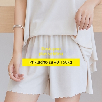 Ženske sigurnosne hlače s visokim strukom, Ice Silk tkanina (poliester 95%), prugasti uzorak, podstava Ice Silk