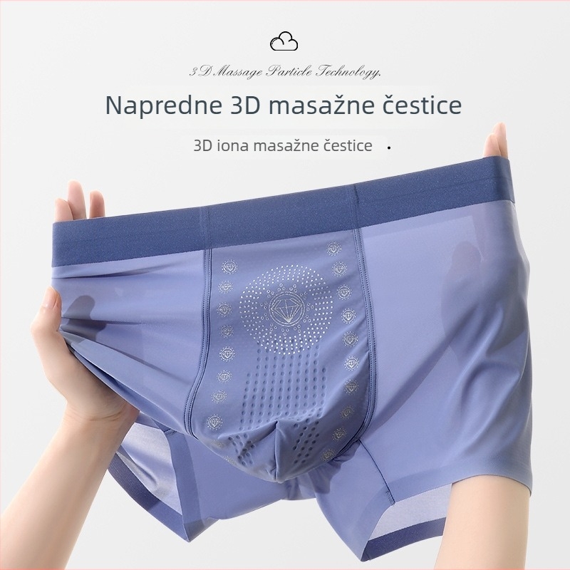 Muške bokserice od Ice Silk Nylona, brzo se suše, prozračne, antibakterijske, srednja visina pojasa