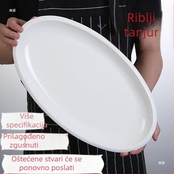 Riblji tanjur, ovalni, debeli, Materijal: svila cvijeta, Quanfu marka, Japanski stil