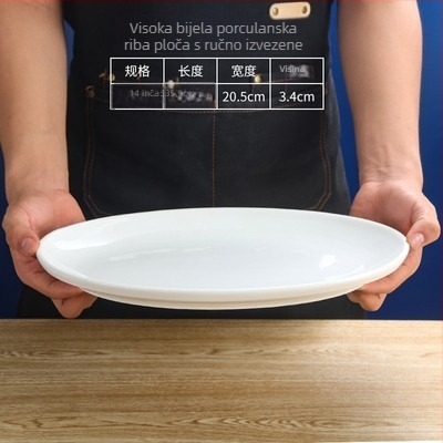 Riblji tanjur, ovalni, debeli, Materijal: svila cvijeta, Quanfu marka, Japanski stil