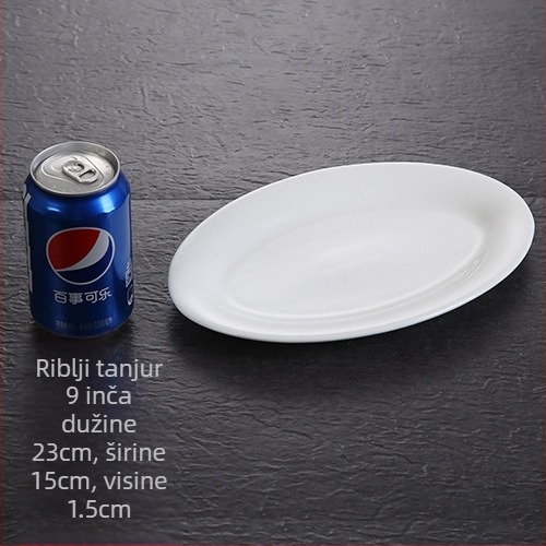 Riblji tanjur, ovalni, debeli, Materijal: svila cvijeta, Quanfu marka, Japanski stil