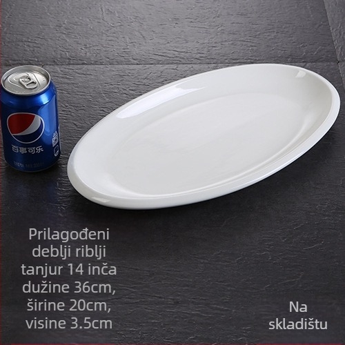 Riblji tanjur, ovalni, debeli, Materijal: svila cvijeta, Quanfu marka, Japanski stil