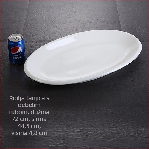 Riblji tanjur, ovalni, debeli, Materijal: svila cvijeta, Quanfu marka, Japanski stil