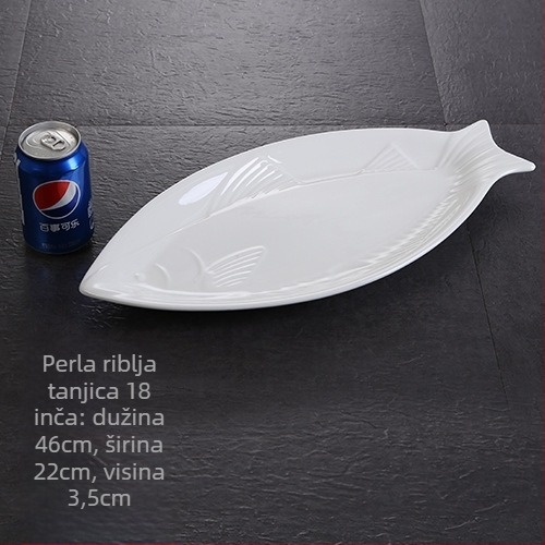 Riblji tanjur, ovalni, debeli, Materijal: svila cvijeta, Quanfu marka, Japanski stil