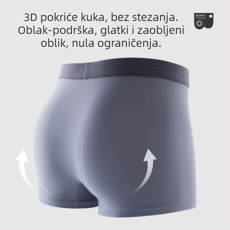 Bonas muške bokserice od modal, antibakterijske, pamučna podstava, srednji pojas