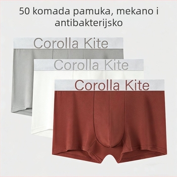 Muške bokserice od modalnog materijala, prozračne, s pamukom u preponama, pleteni materijal, srednji pojas