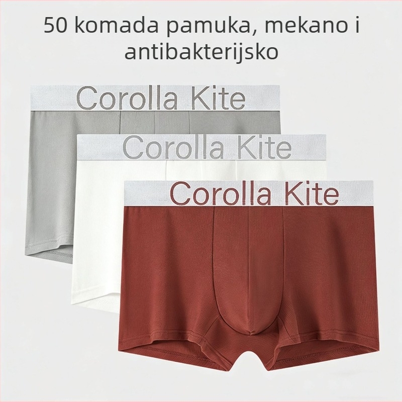 Muške bokserice od modalnog materijala, prozračne, s pamukom u preponama, pleteni materijal, srednji pojas